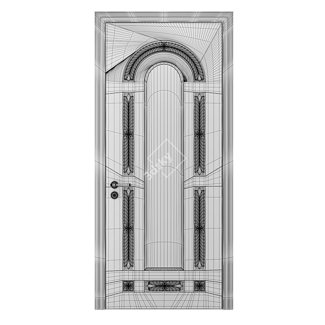 Baroque Style Classic Door 3D model image 3