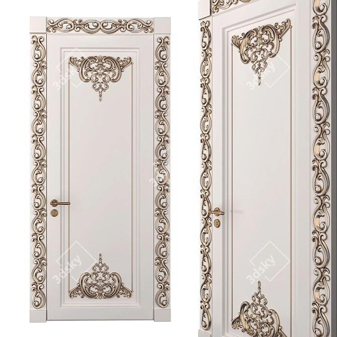 Baroque Style Classic Doors 3D model image 1