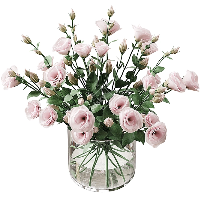 Eustoma & Lisianthus Bouquet Duo 3D model image 5