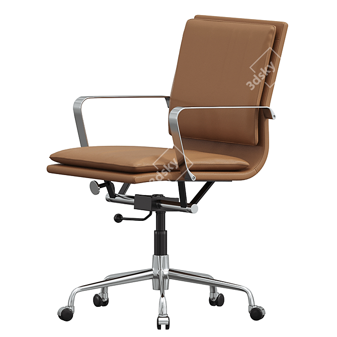 Elegant Padded Office Chair 3D model image 2