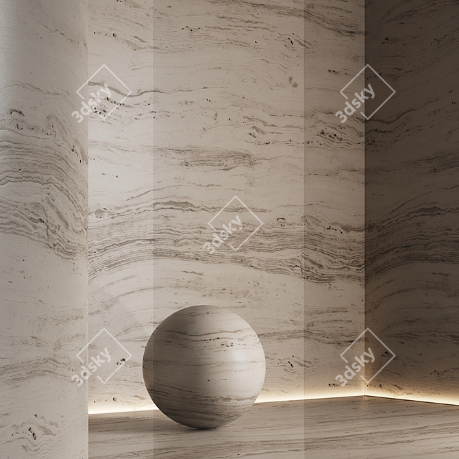 Travertine Stone Texture Set 3D model image 4