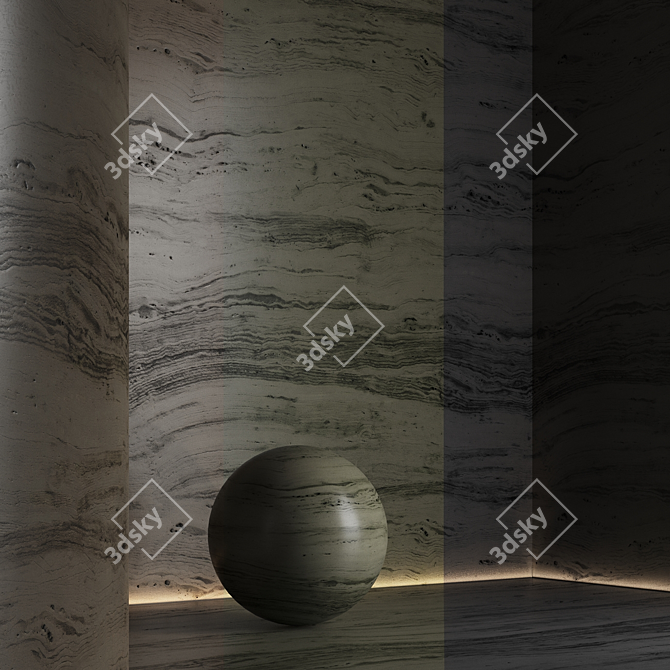 Travertine Stone Texture Set 3D model image 6