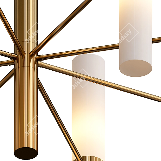 Modern Polished Brass Chandelier Model 3D model image 2