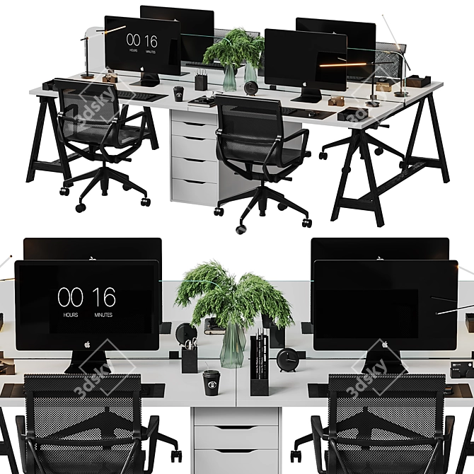 Elegant Physix Office Chair 3D model image 4