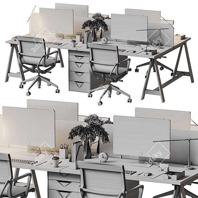 Elegant Physix Office Chair 3D model image 7
