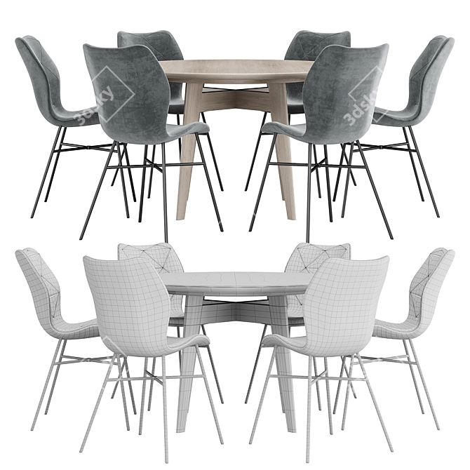 Modern Chic Dining Set 103 3D model image 4
