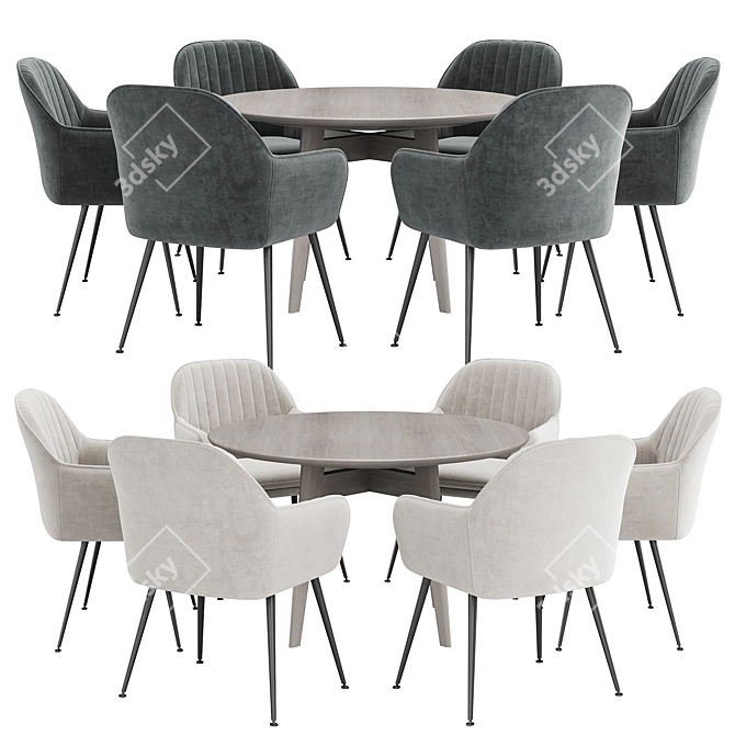 Modern Dining Set - Chic Collection 3D model image 1