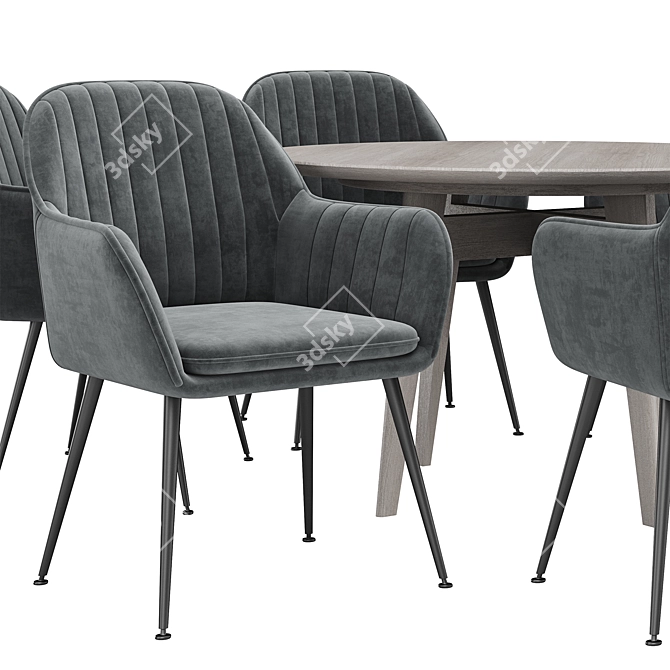 Modern Dining Set - Chic Collection 3D model image 2