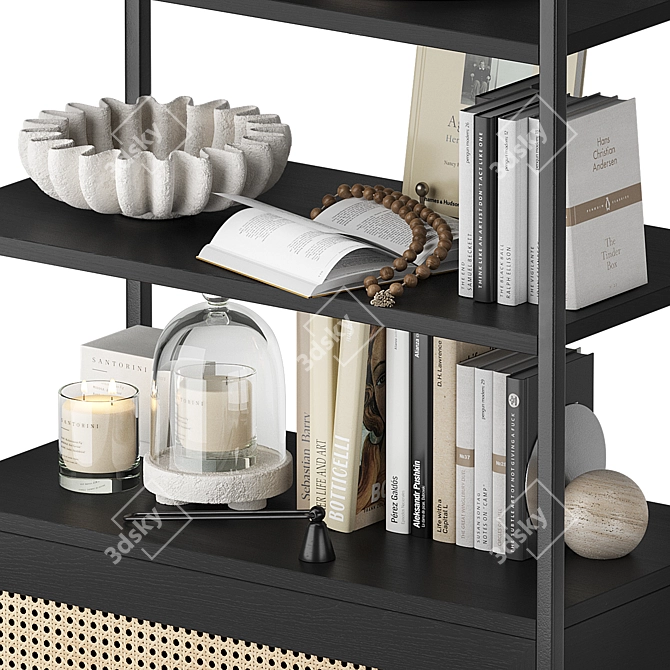 Rattan Bookcase Nala 3D model image 2