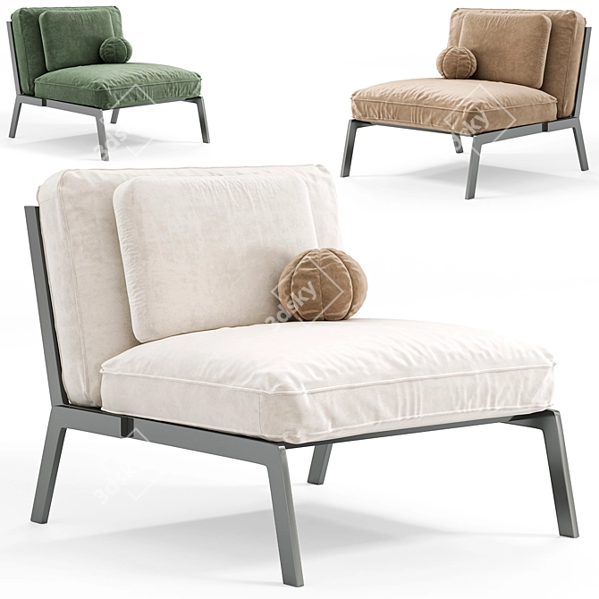 Versatile Happy Armchair by Flexform 3D model image 1
