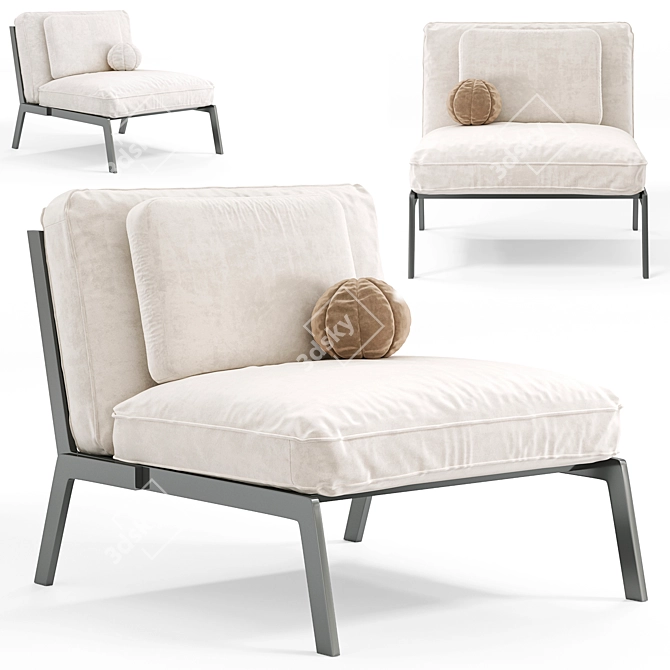 Versatile Happy Armchair by Flexform 3D model image 2