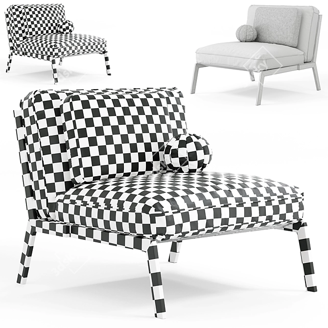 Versatile Happy Armchair by Flexform 3D model image 4