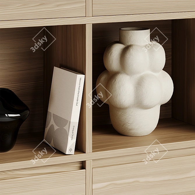 Scandi Decor Shelf with Objects 3D model image 3