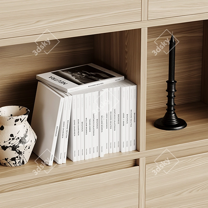 Scandi Decor Shelf with Objects 3D model image 4