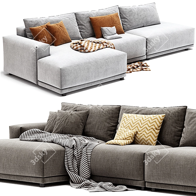 Muuto Connect 3-Seater Modular Sofa 3D model image 1