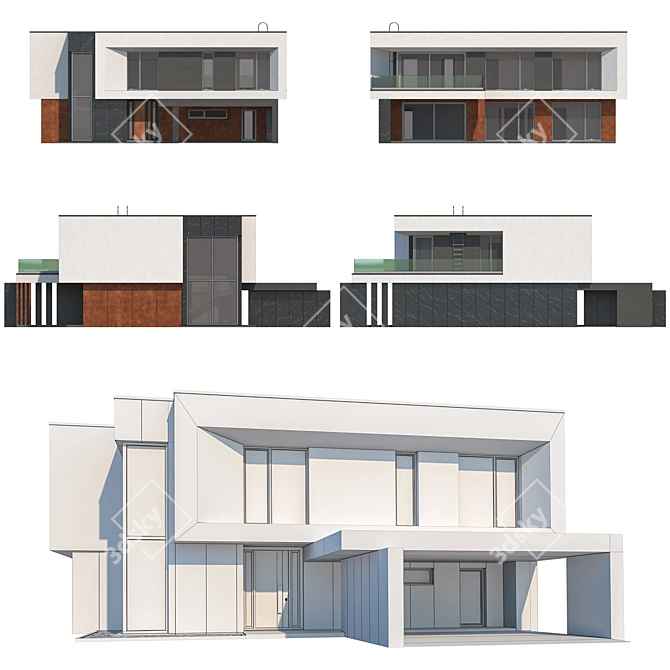 Modern House ST44 3D model image 3