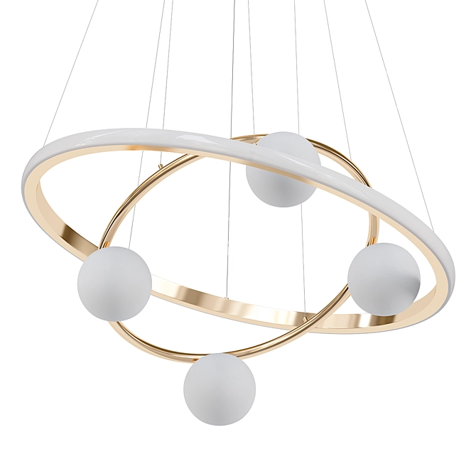 Orbitality Gold Ring Chandelier 3D model image 1