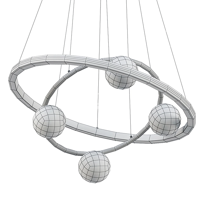 Orbitality Gold Ring Chandelier 3D model image 3