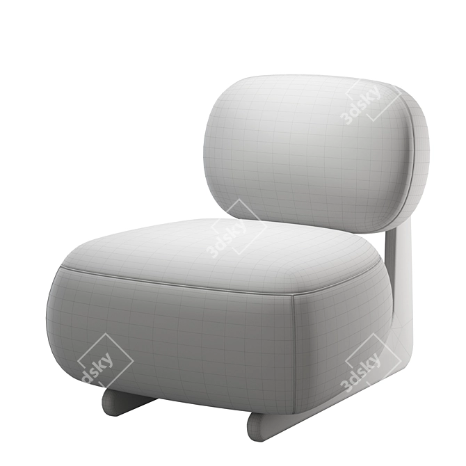 Elegant Aria Accent Chair 3D model image 5