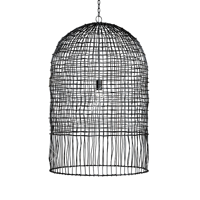 Modern Rattan Net Pendant 3D model image 1