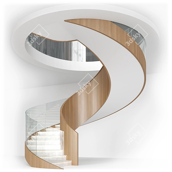 Modular Spiral Staircase Kit 3D model image 1