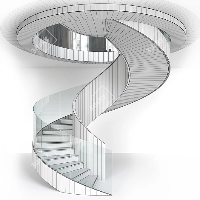 Modular Spiral Staircase Kit 3D model image 6