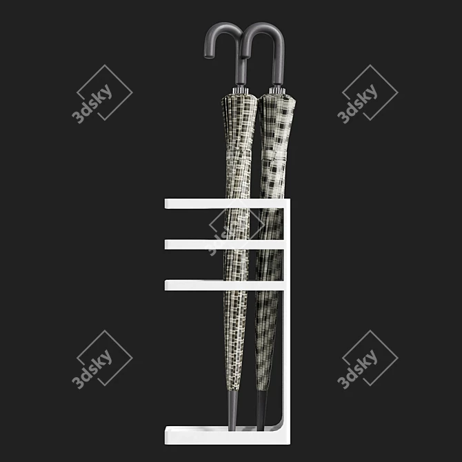Modern Steel Umbrella Holder Stand 3D model image 2