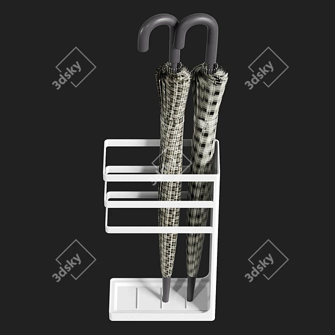 Modern Steel Umbrella Holder Stand 3D model image 3