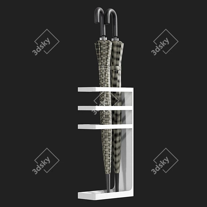 Modern Steel Umbrella Holder Stand 3D model image 4