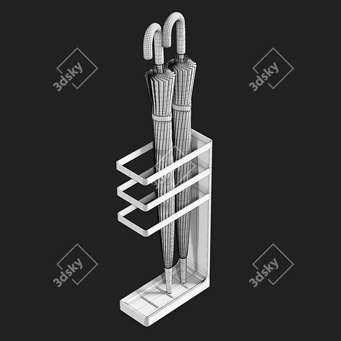 Modern Steel Umbrella Holder Stand 3D model image 6