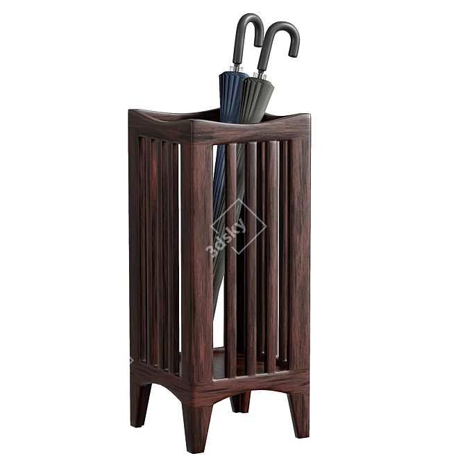 Solid Wood Umbrella Stand, UV Unwrapped 3D model image 1