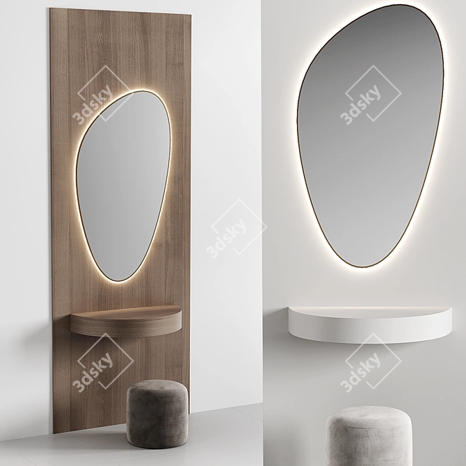 Elegant Dressing Table Set 02 3D model image 2