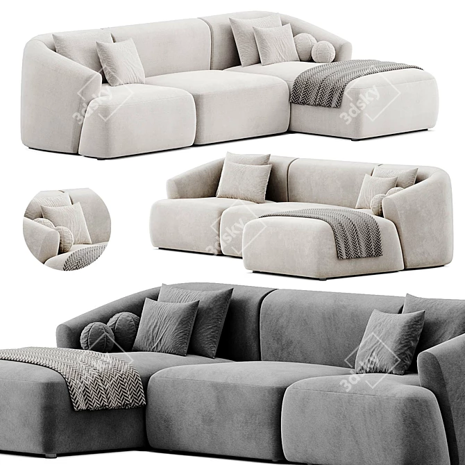 Modern Modular Sofa by Westwing 3D model image 1