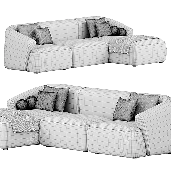 Modern Modular Sofa by Westwing 3D model image 4