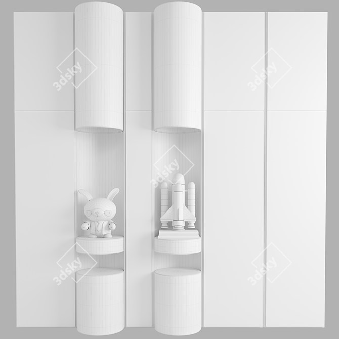 Child Cabinet with Toys Set 3D model image 2