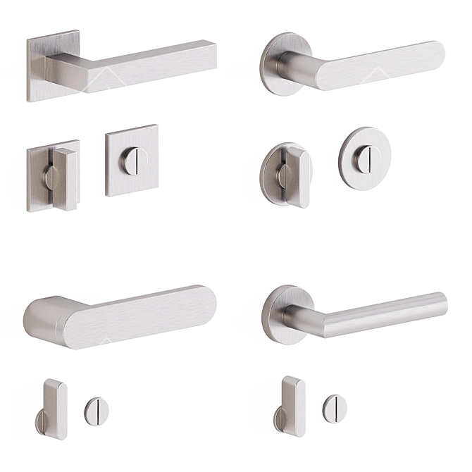 Olivari Set 1 Door Handles 3D model image 3