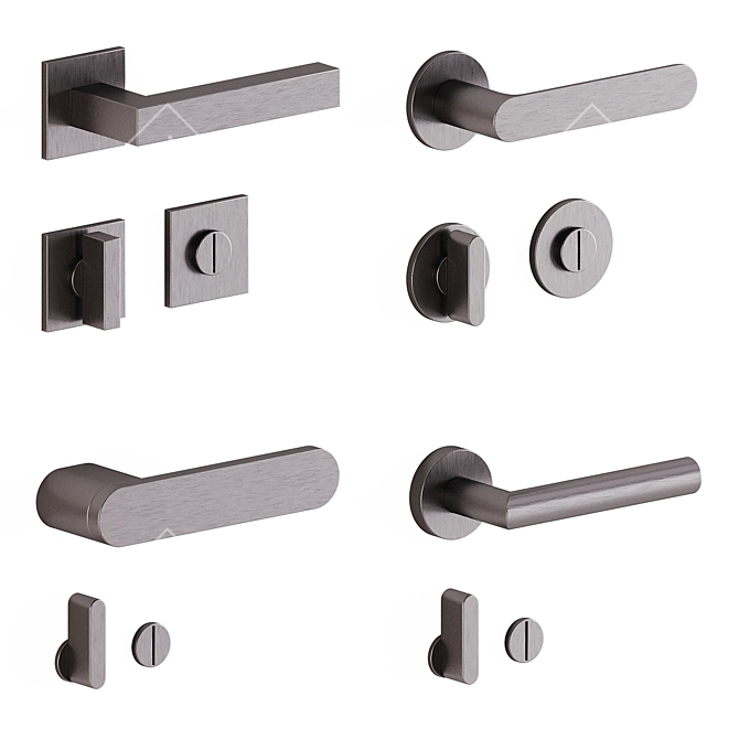 Olivari Set 1 Door Handles 3D model image 4