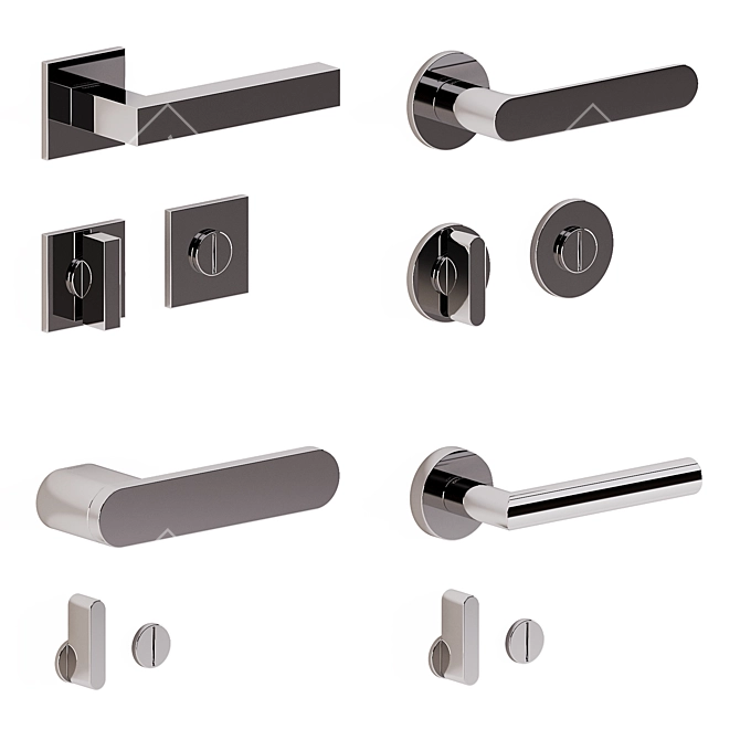 Olivari Set 1 Door Handles 3D model image 5