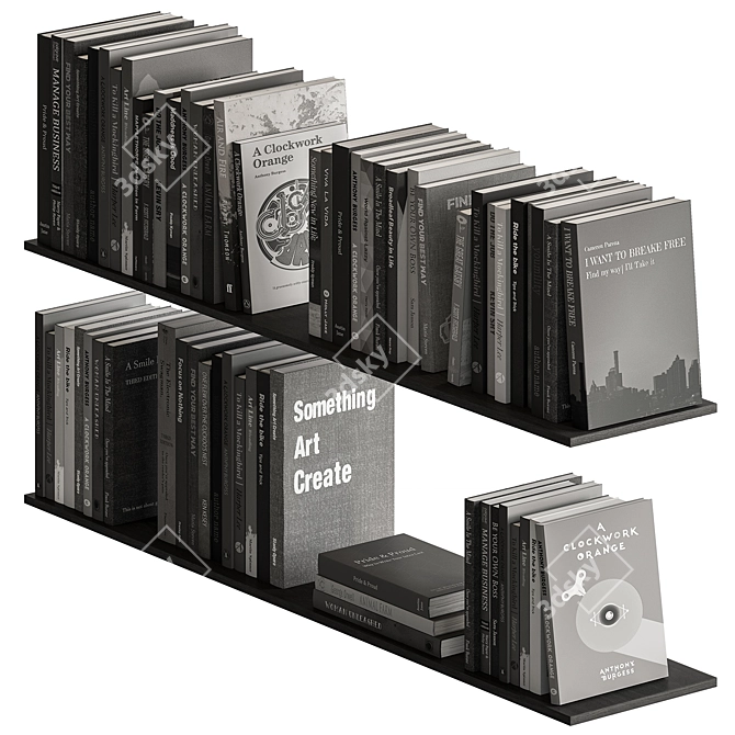 Sleek Book Collection Set 3D model image 2