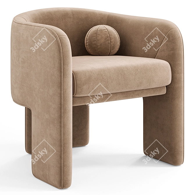 Elegant Milo Baughman Armchair Modernism 3D model image 1