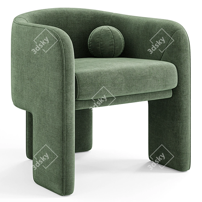 Elegant Milo Baughman Armchair Modernism 3D model image 3