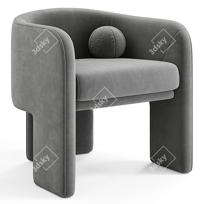 Elegant Milo Baughman Armchair Modernism 3D model image 4