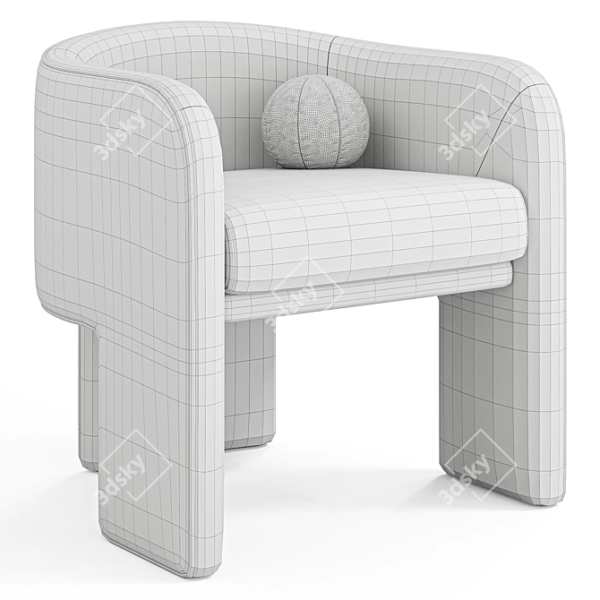 Elegant Milo Baughman Armchair Modernism 3D model image 6