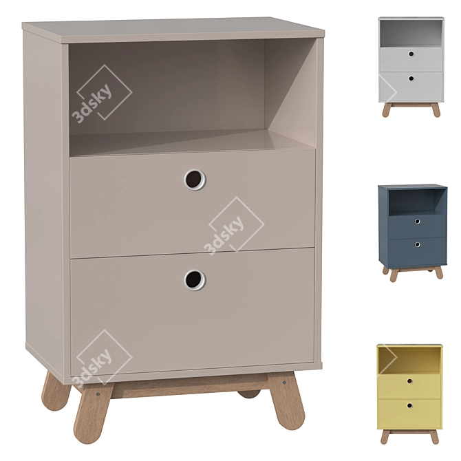 Modern White Storage Cabinet 2015 3D model image 1