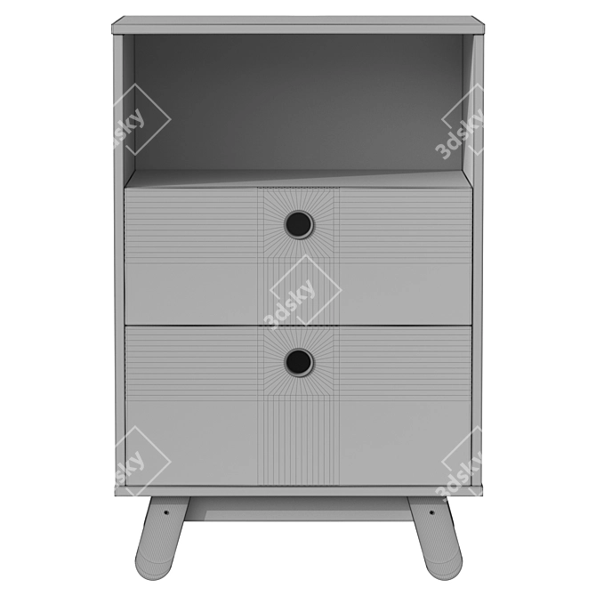 Modern White Storage Cabinet 2015 3D model image 3
