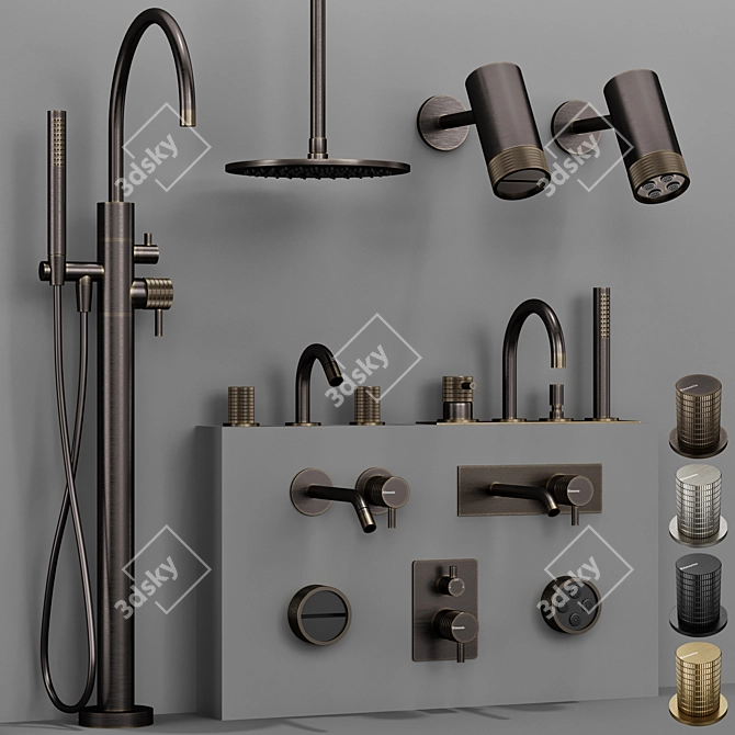 Ritmonio DIAMETRO35 Faucet Set-Fingerprint Design 3D model image 1
