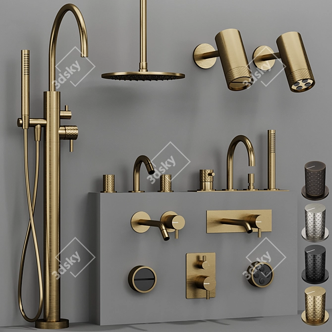 Ritmonio DIAMETRO35 Faucet Set-Fingerprint Design 3D model image 3