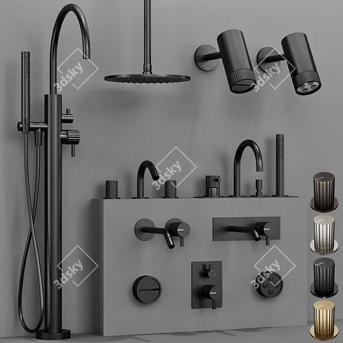 Ritmonio DIAMETRO35 Faucet Set-Fingerprint Design 3D model image 4