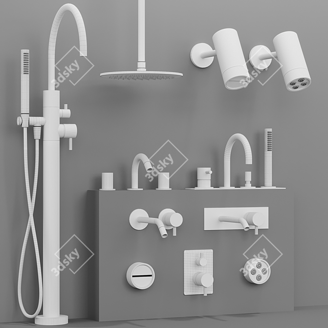 Ritmonio DIAMETRO35 Faucet Set-Fingerprint Design 3D model image 7