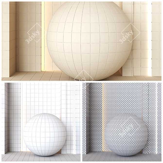 23 Color Ceramics Texture Set 3D model image 6